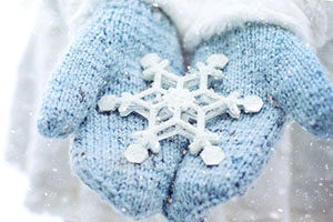 雪の結晶 手袋 写真