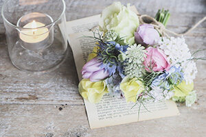 花束 キャンドル 写真